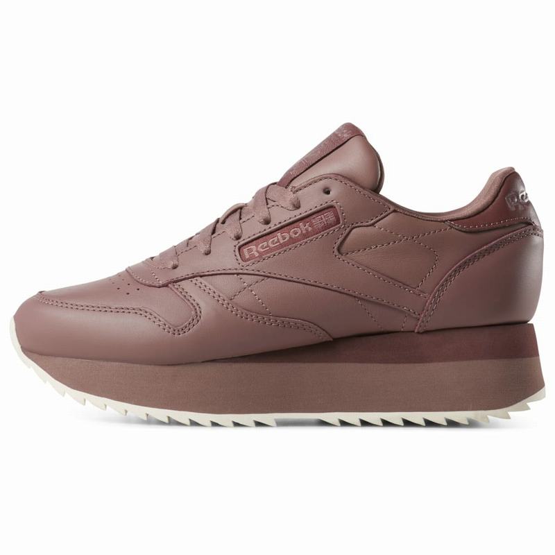 Reebok Classic Leather Double Tenisky Damske - Bordove QS2867QC